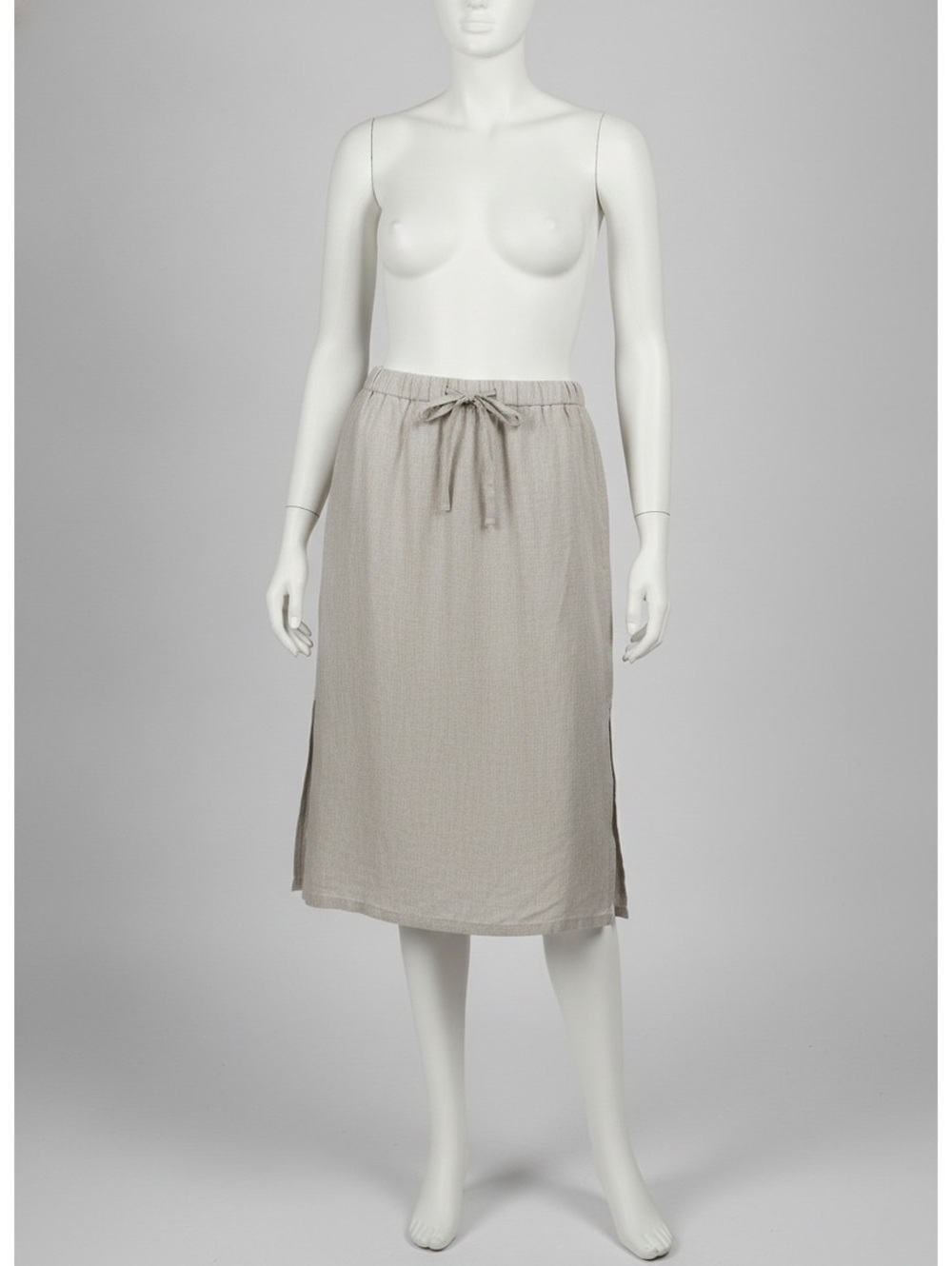 Women’s Eileen Fisher Organic Linen tan beige skirt utility minimalist xs